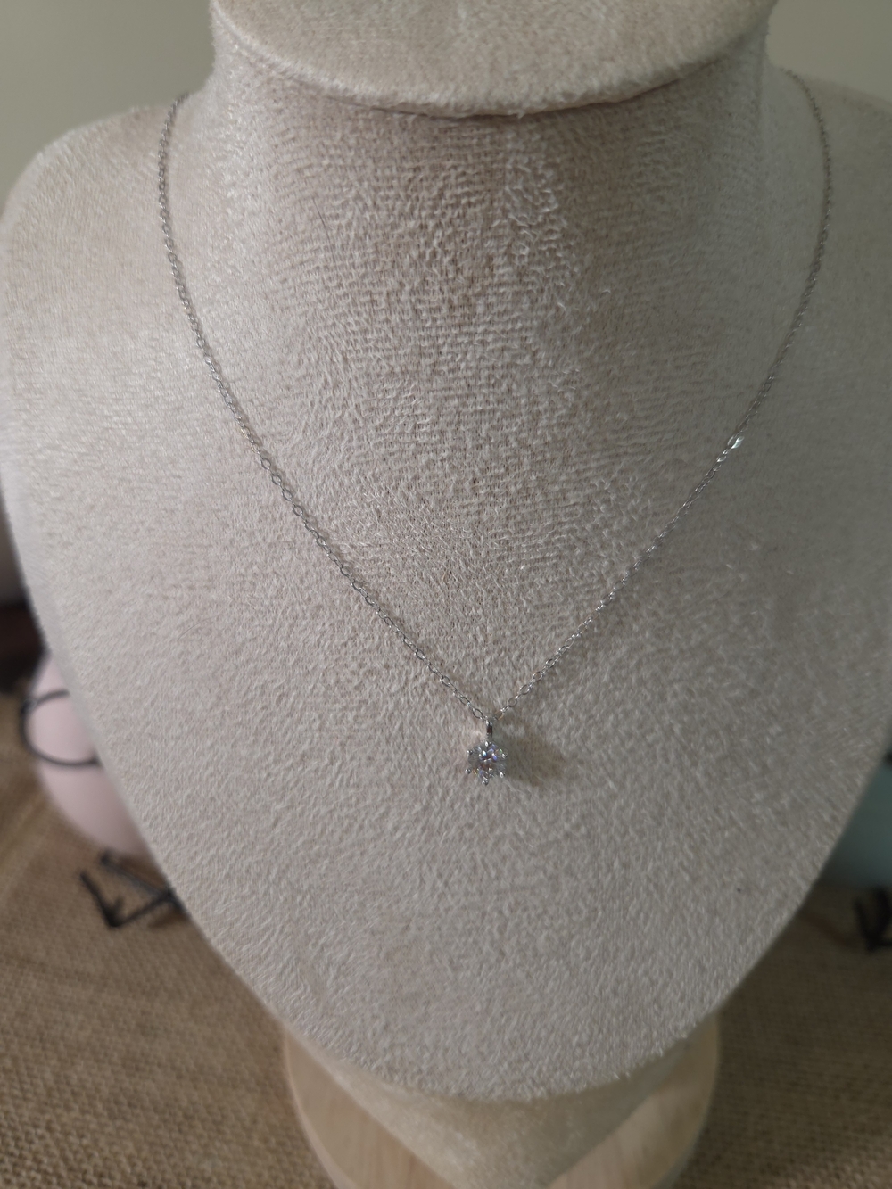 Sterling Silver Moissanite .05 Pendant Necklace NWT